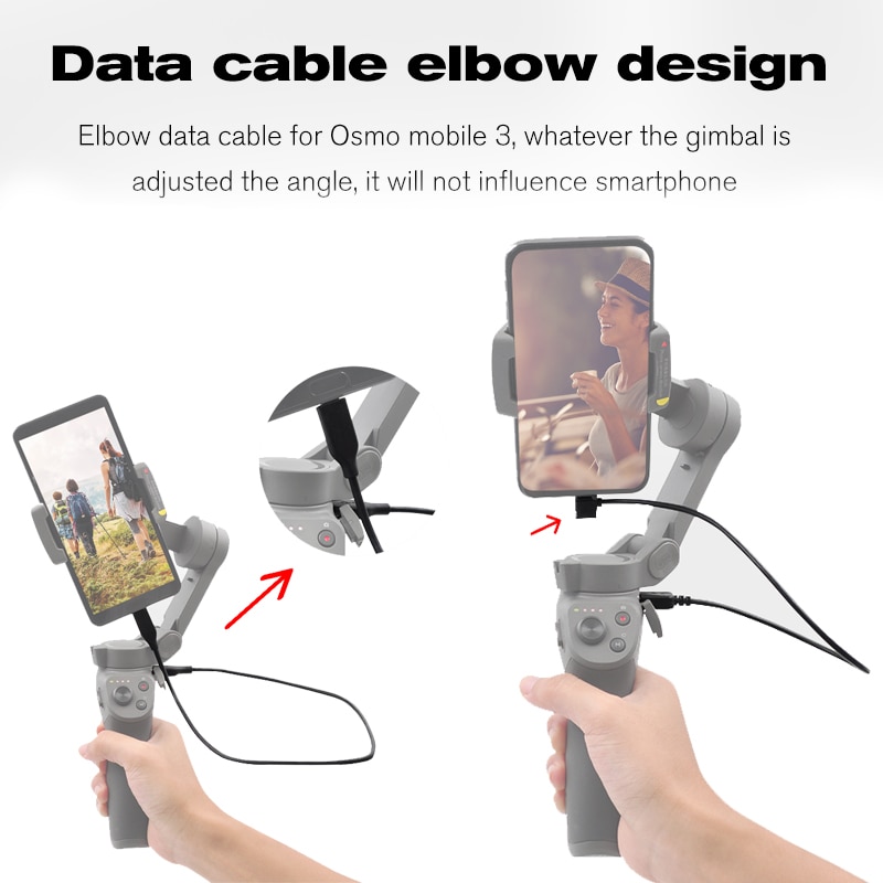 For DJI OSMO Mobile 3 Handheld Gimbal Stabilizer Charging Cable 35CM Elbow USB Charger Connect Wire DJI OSMO Mobile Accessories