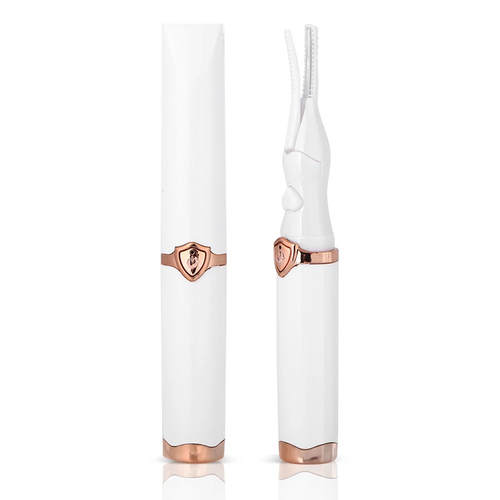Beheizter Wimpernzange, über USB wiederaufladbar, elektrischer Wimpernzange, 2 Heizmodi, langlebig für schnelles, natürliches Locken: WHITE
