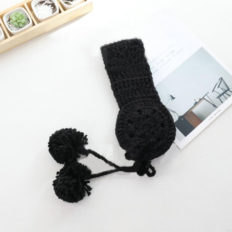 Cache-oreilles en tricot pour femmes, bandeau chauffe-oreille en Crochet, cache-oreilles en tricot avec pompons, cache-oreilles chauds d'hiver