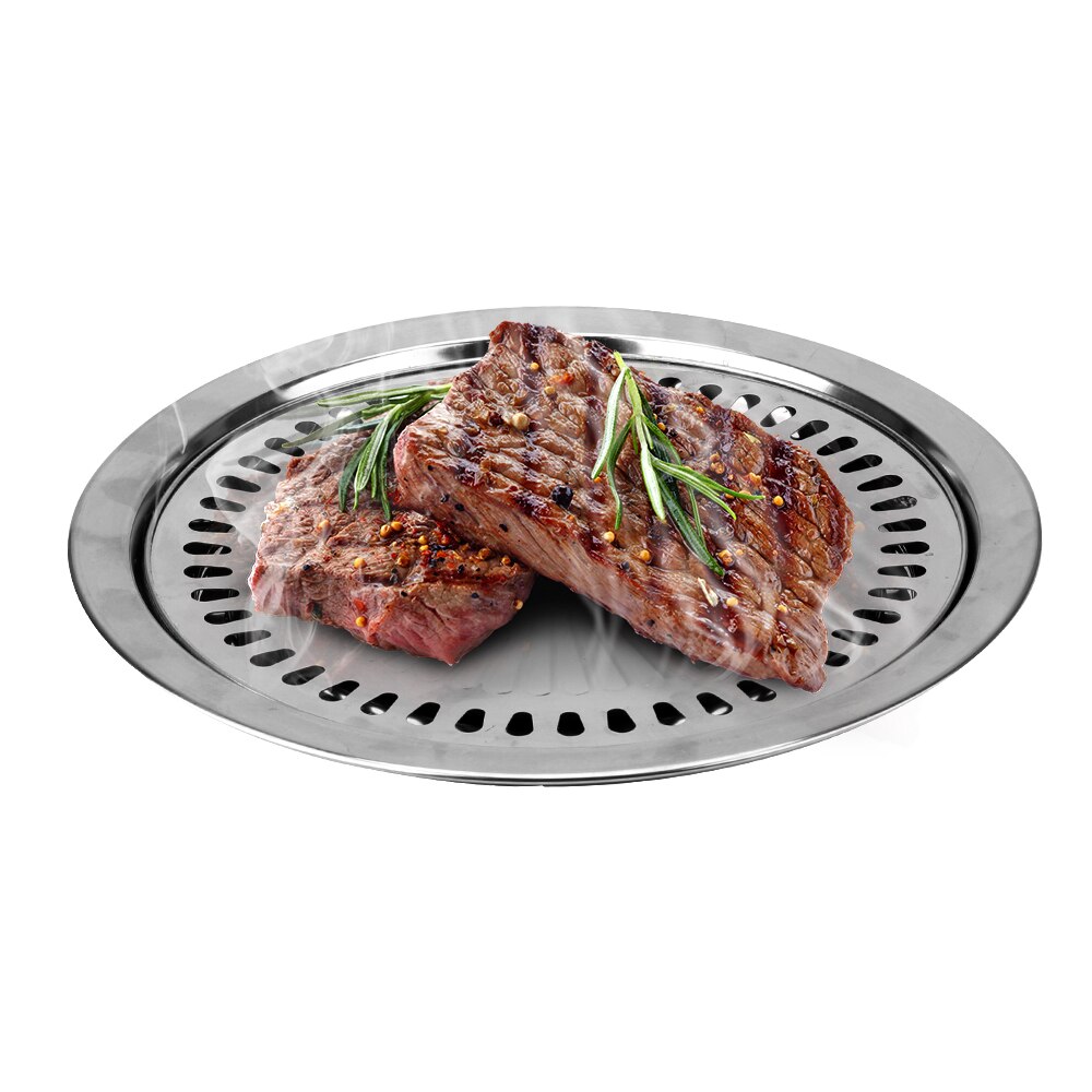 HOOMIN BBQ Grill Pan Electric Stove Baking Tray Non-Stick Gas Stove Plate Smokeless Barbecue Grill Household Barbecue Tools