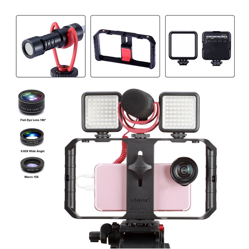 Ulanzi U Rig Pro Smartphone Video Rig Hand Grip Filmmaken Case Telefoon Video Stabilizer Handheld Statief Voor Iphone Android