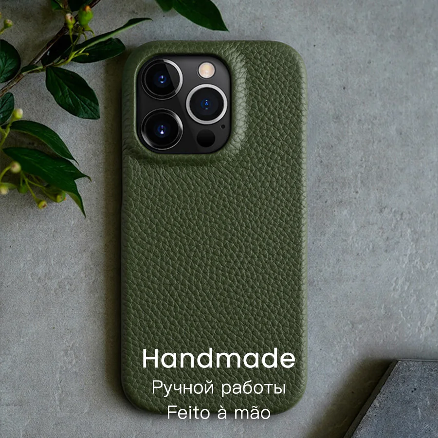 Melkco Premium Genuine Leather Case for iPhone 15 14 Pro Max Plus Magnetic Luxury Business Natural Cowhide Phone Cover