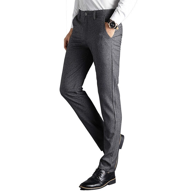 Hombre Pantalones de traje de hombres vestido de Pantalones Hombre Pantalones recto Formal Pantalones Hombre ropa Casual pantalones 28-36