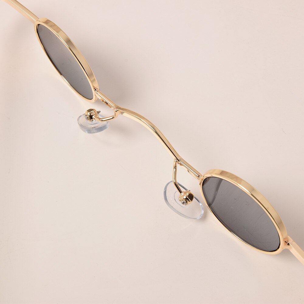 Retro Mini Sunglasses Round Men Metal Frame Gold Black Red Small Round Framed Sun Glasses