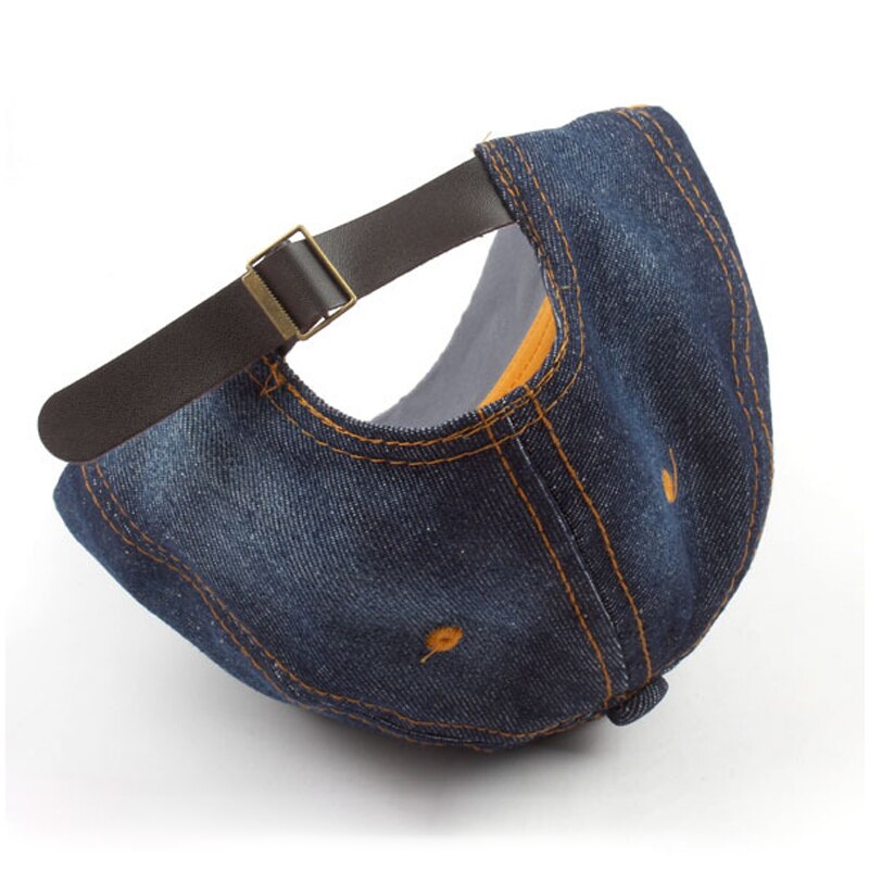 #39 gewassen denim dames baseball pet licht board bone pet casual pure kleur stiksels heren platte hoed snapback petten