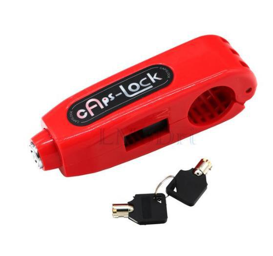 Motorcycle Grip Lock CNC Security Safety Locks Handlebar Handset Brake Lever Disc Locking Fit Scooter ATV Anti-Theft Motor Lock: Type B Red