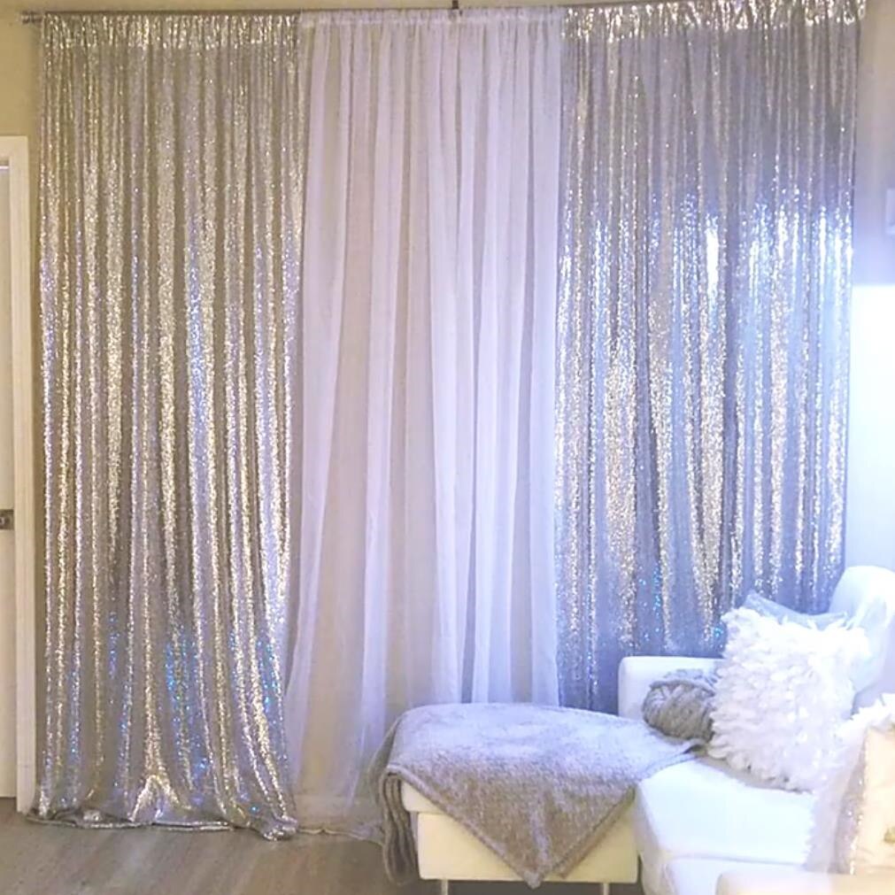 Rideau de fond en tissu à paillettes, 2x8 pieds, arrière-plan de stand Photo, pour mariage, décor de noël/fête, arrière-plan de photographie