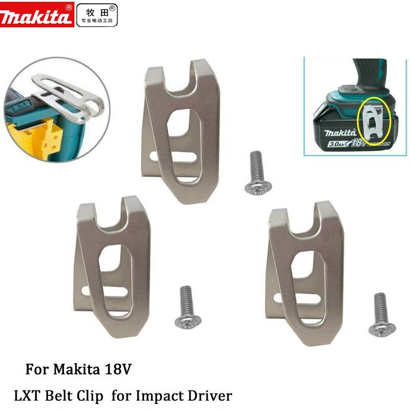 3 stk makita 18v lxt bælteclips/krog til slagdriver, kompakt &amp; borehammer