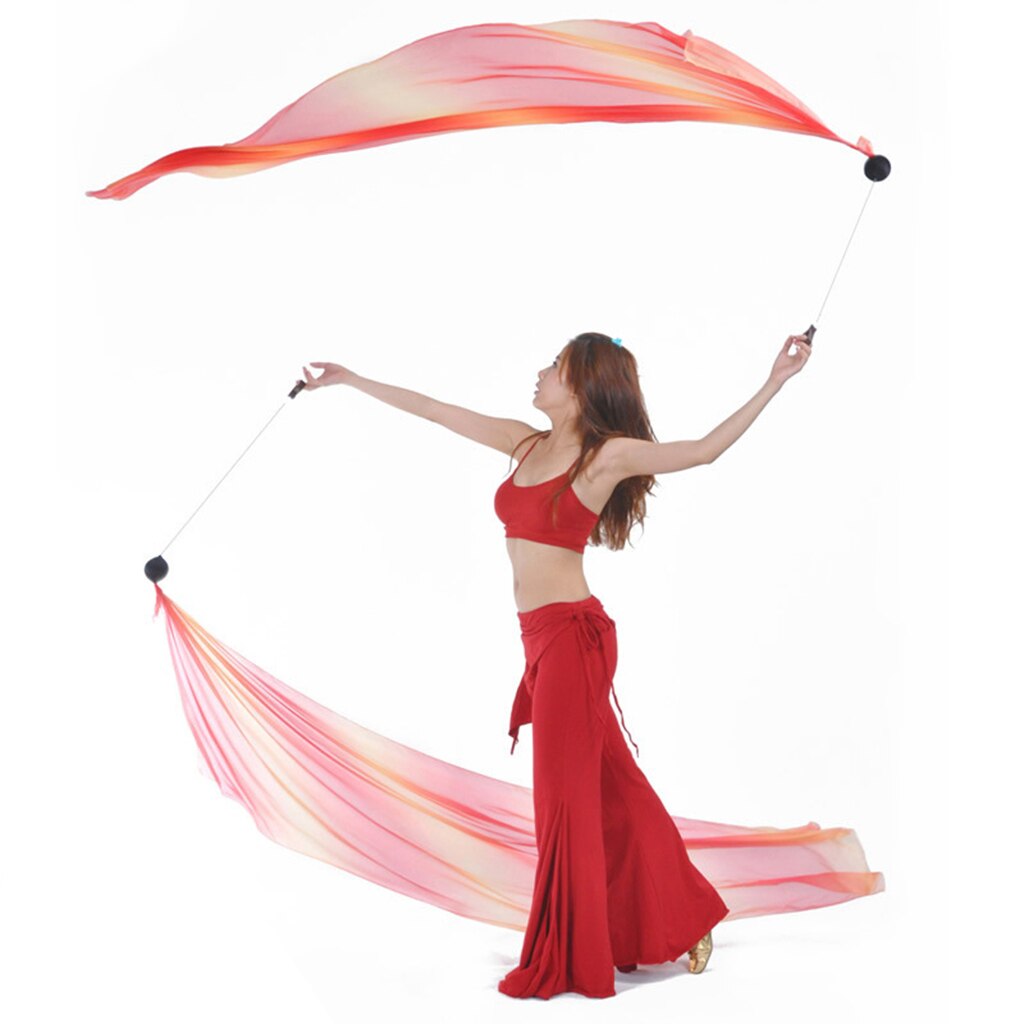 1 paire 100% Polyester voile Poi jeter des boules écharpe danse du ventre Yoga danse accessoires: 4