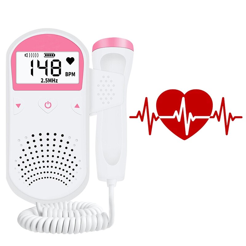 Foetale Doppler Ultrasound Geluid Baby Heartbeat Monitor Detector Led Digitale Prenatale Pocket Fetal Doppler: Default Title