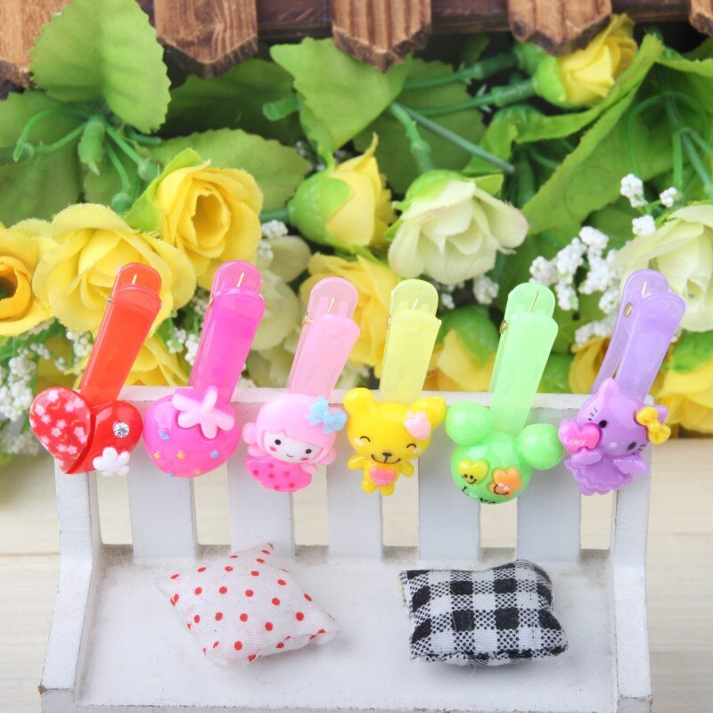 20Pcs Mix Kleur Stijlen Bloem Cartoon Haarspelden Lovely Kids Meisjes 3 Cm Multicolor Haar Clip Haarband Accessoires