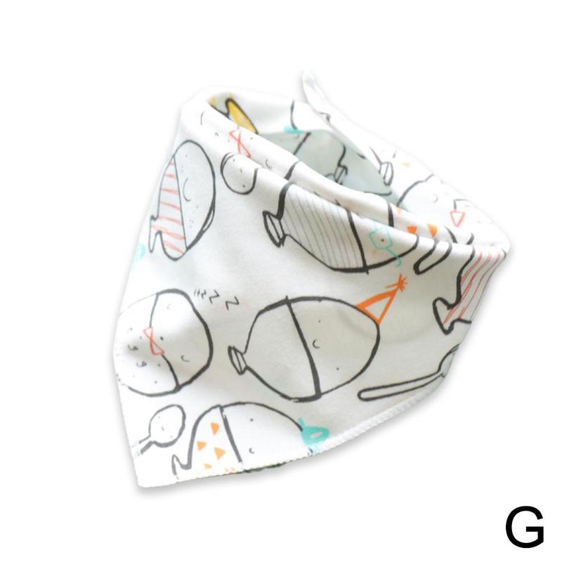 Slabbers Dubbele Katoen Slabbetjes Cartoon Animal Gedrukt Kleding Katoen Bib Handdoek Voeden Bandana Speeksel Patroon Schort V9u4: G