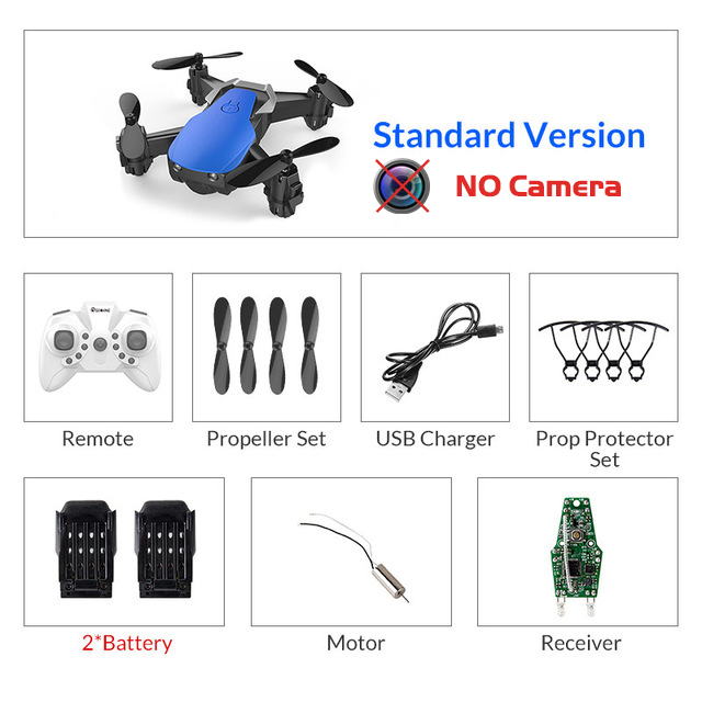 Eachine E61 Mini Drone Hight Hold Mode RC Quadcopter RTF WiFi FPV Foldable Helicopter VS HS210: bluestandard2battery