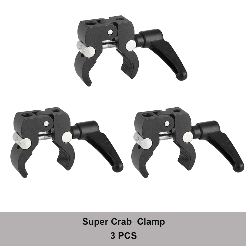 HDRIG Metal Super Clamp Magic Arm Clamp Crab Pliers Clip For DSLR Camera Monitor LED Light Photo Studio Fotografia Accessories: GRAY