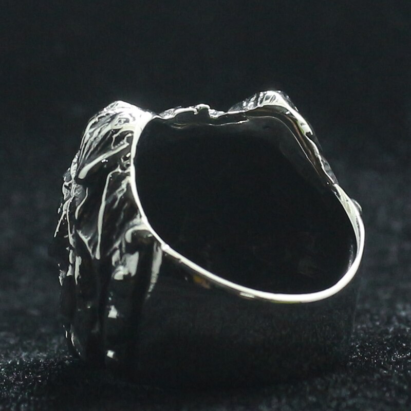 Mens 316L Roestvrij Staal Cool Punk Gothic Bull Hond Grote Ring