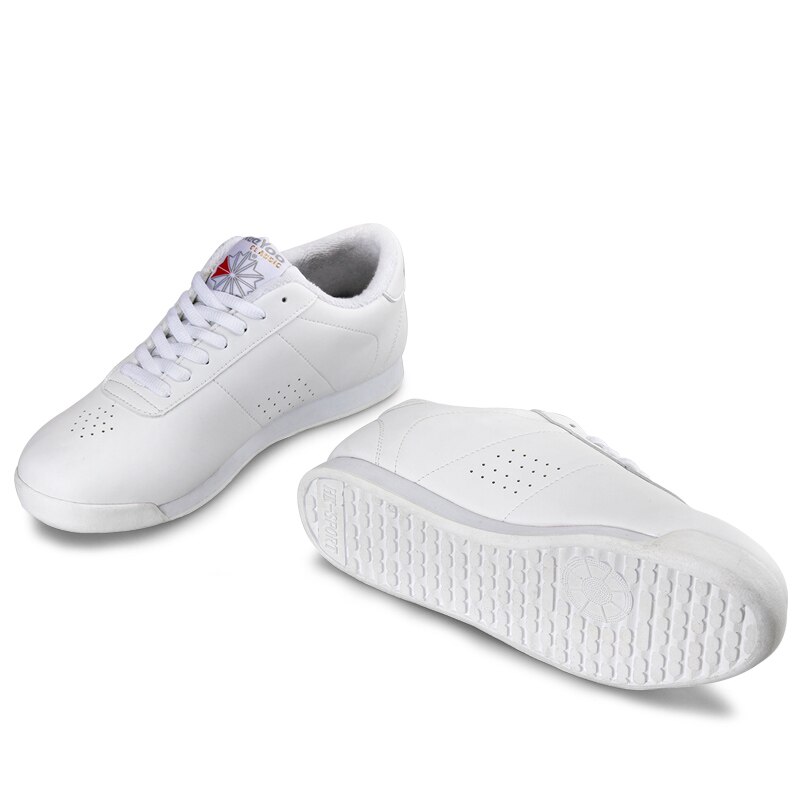 brand women's white competitive aerobics shoes flat heel soft bottom breathable gym shoes