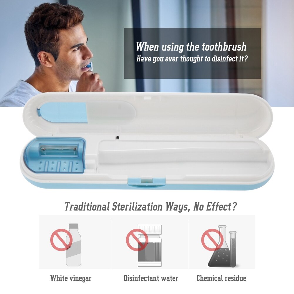Duurzame antibacteriële uv-tandenborstelsterilisator, draagbare tandenborstelkop, schone desinfectie, thuis badkamerreiniger