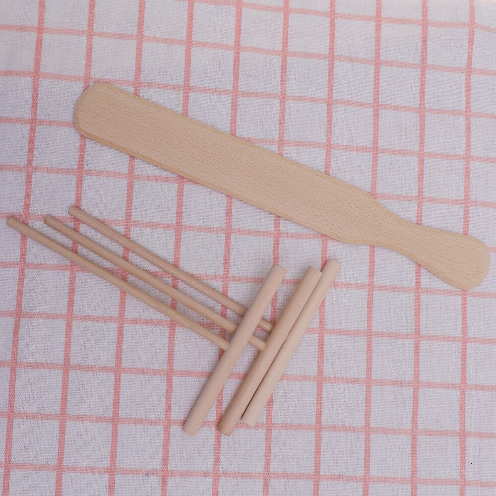 4 ustensiles de cuisson pour crêpes, étaleur à crêpes en bois et spatule, râteau à tortilla, outils d'étalement de pâte  + 3pc (1pc spatules en bois de hêtre