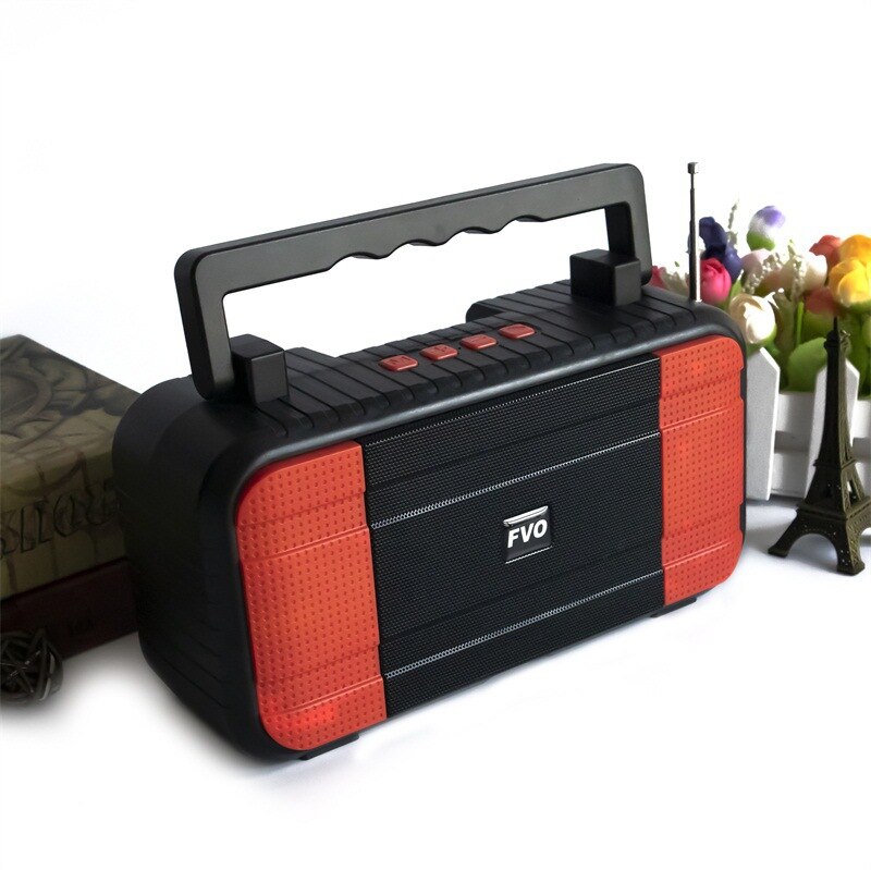 Draagbare Bluetooth Luidspreker, Subwoofer, Collectie Van Audio, Mobiele Telefoon Beugel, Radio Kaart, Draagbare Audio: Rood