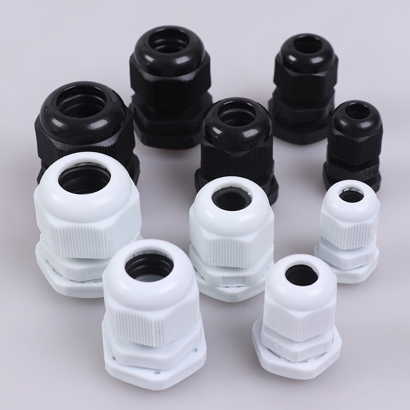 5 kpl vedenpitävä läpivientiholkki kaapelin läpivienti  ip68 pg7- pg16 nylon muoviliitin 3-6.5mm nailon muoviliitin