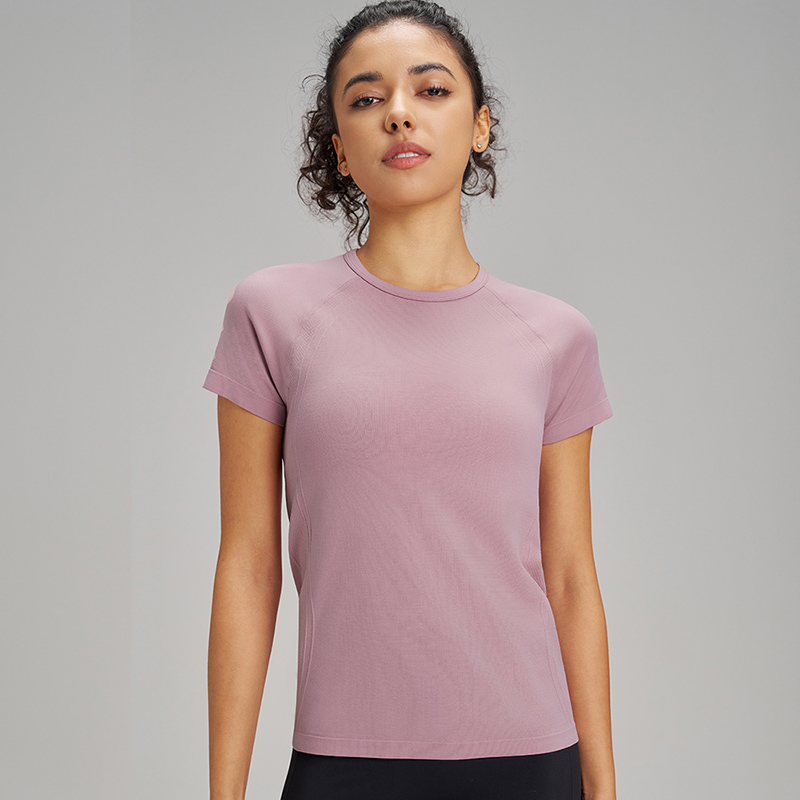 T-Shirt de sport à manches courtes pour femmes, dix couleurs, séchage rapide, sweat-shirt respirant, vêtements de Fitness, couleur unie, Yoga, haut à manches courtes
