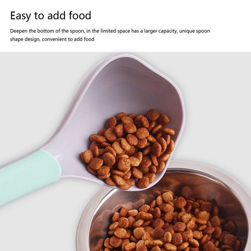 Petfood Lepel Multifunctionele Hondenvoer Lepel Huisdier Voeden Lepel Voeden Lepel Met Afdichting Zak Clip Huisdier Feeders