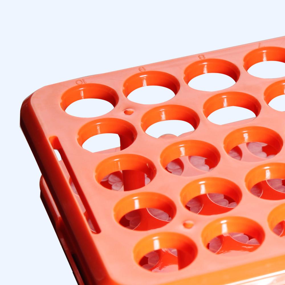 Test Tube Rack with Silicon Rubber Gasket, for Tubes of Diameter from 10mm to 18mm. 50Holes, ABS Material