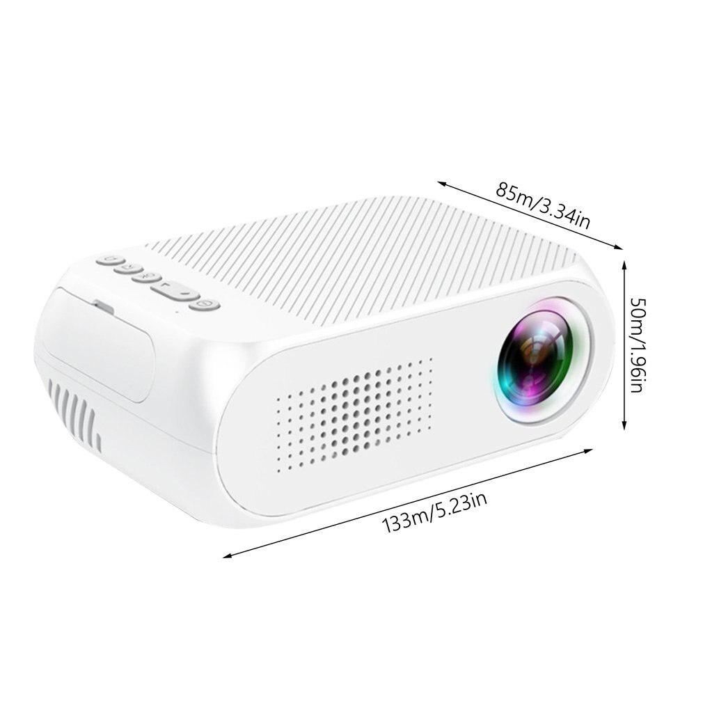 Yg320 White Mini Portable Led Projector Usb Hdmi Home Cinema Projector for Mobile Phone Home Theater for US Plug