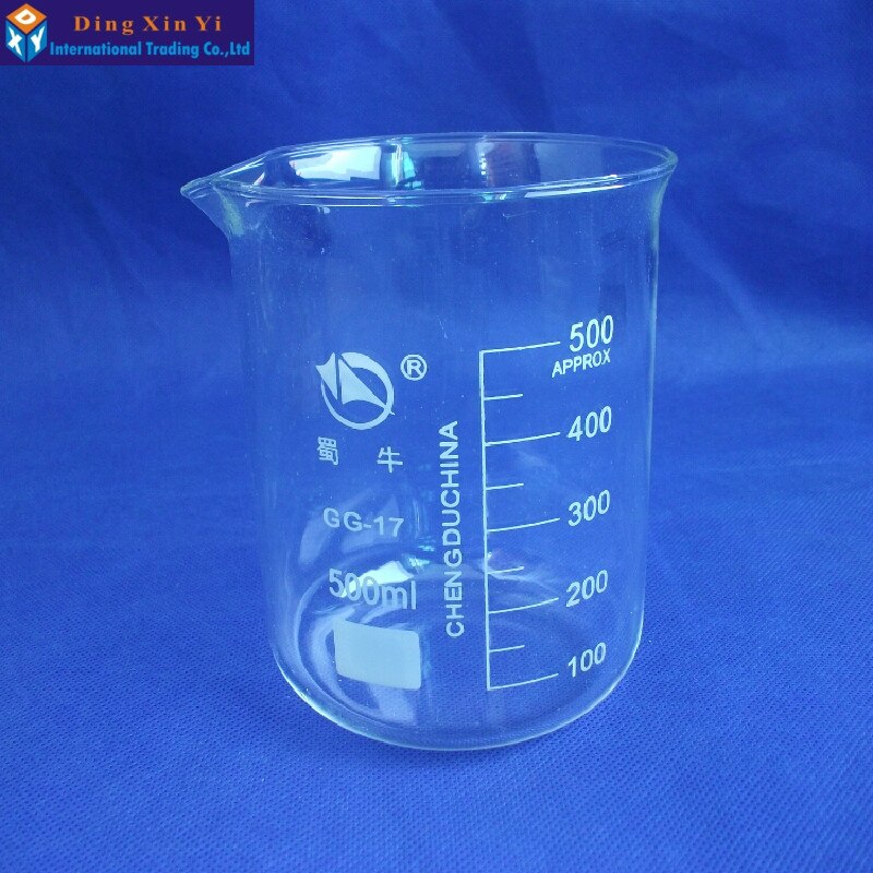 1pc SHUNIU 500ml glass beaker lab measuring Borosilicate glass beakers