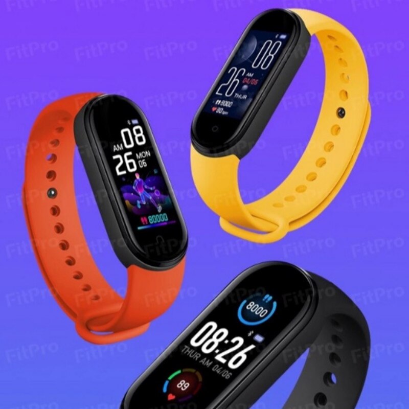 M5 Smartwatch - Fitness Tracker, Blood Pressure Monitor, LED Screen, Silica Band