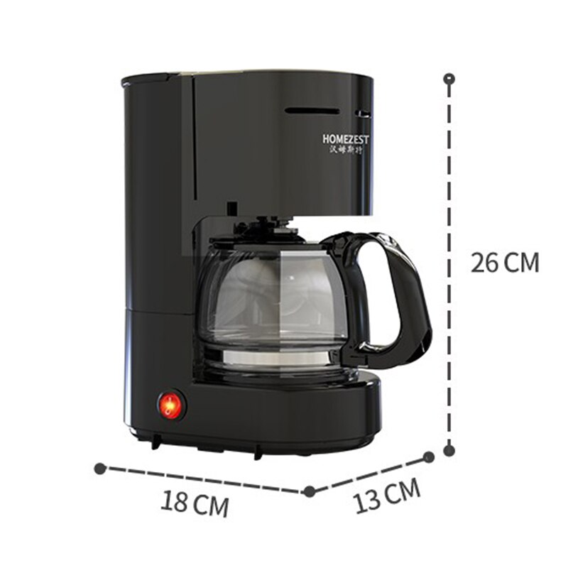 Smart Coffee Machine Electric Coffee Maker Multifunctional American Coffee 4-6 Cups High Temperature Glass Pot Automatic 600W