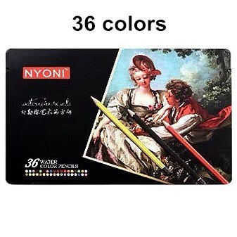 NYONI-lápices de acuarela suaves para artista, Kit de lápices de colores solubles en agua para dibujar y pintar, suministros de arte para niños: 36 colors