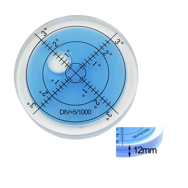 QASE Luminous Bubble Level Round Spirit Level Measuring Instrument Night Vision All-glass High Temperature Resistance: Thickness 12mm