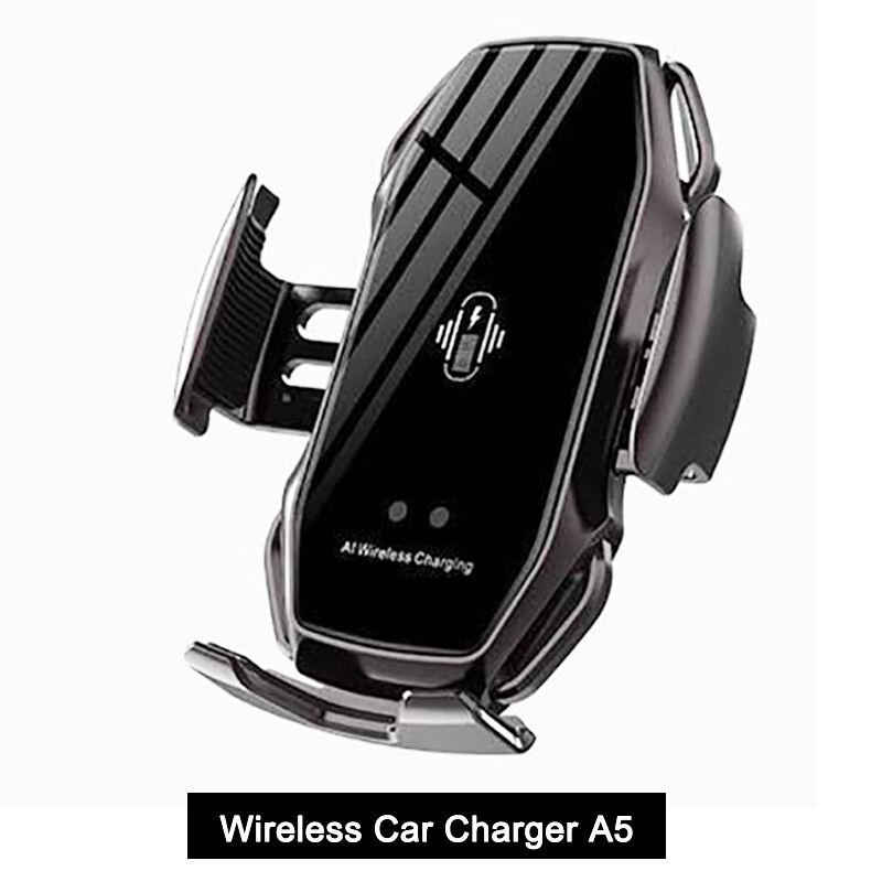 Senza fili Veloce Caricabatteria Da Auto A5 10W Per Android IOS Smartphone Del Telefono Mobile di Ricarica Veloce con Smart Sensor Auto di Montaggio fast Charger: Add iPhon Receiver / A5 Black