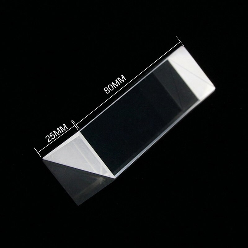 Prisma Triangular BK7 de 25x25x80mm prismas de vidrio ópticos enseñanza de Física refractado espectro de luz Arco Iris niños estudiantes presentes
