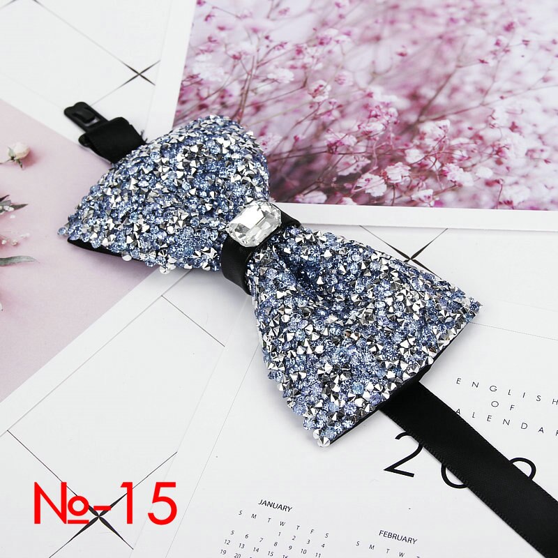 Diamant Zwart Rood Strikje Mannen Voor Strass Kraag Mannen Bowtie Kristal Chaton Super Cool Luxe Wedding Party Strikjes vlinder: 15