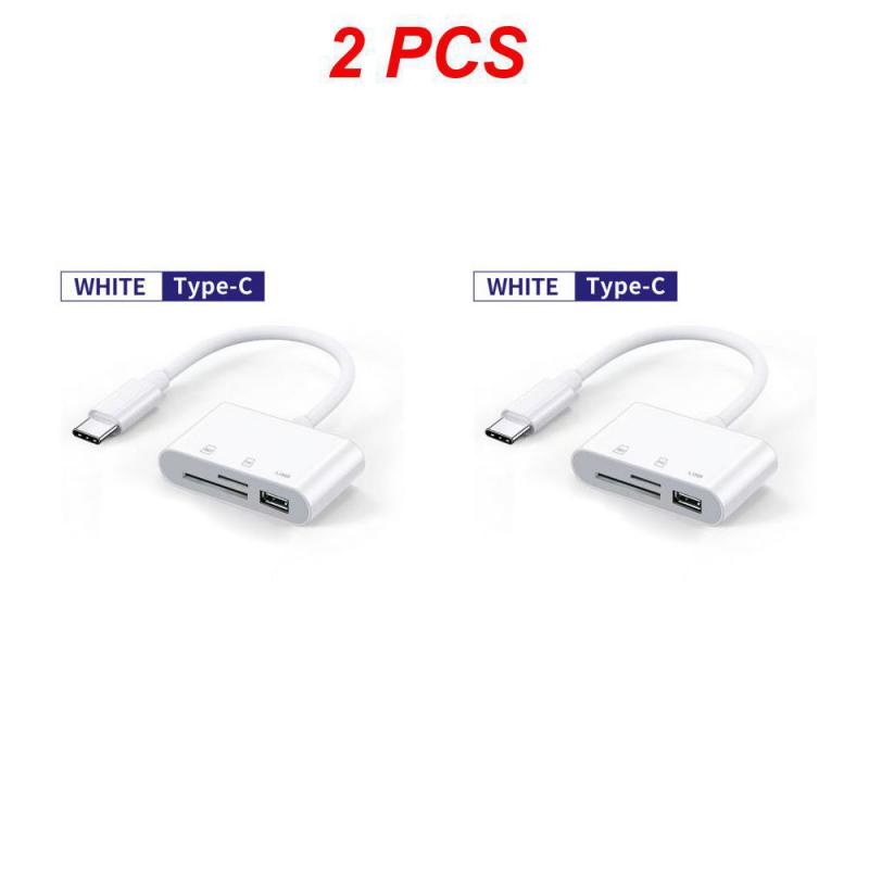 1/2 sztuki 3 w 1 typ C Adapter TF czytnik kart pamięci OTG Adpter dla IPad dla Macbook USB typu C czytnik kart: Przestrzeń szary