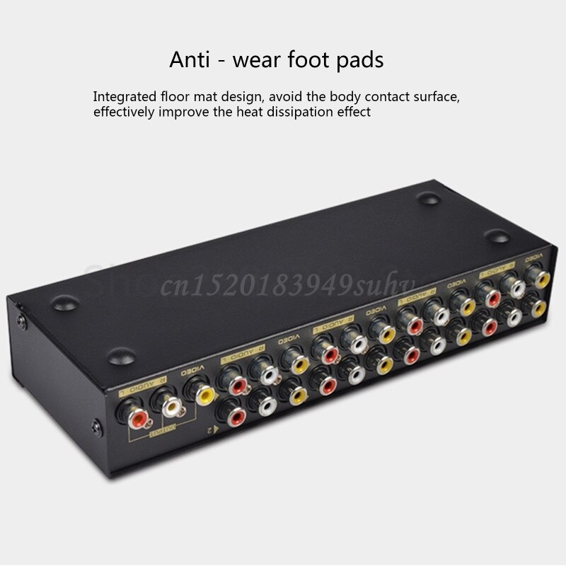 8-Weg Av Switch Rca Switcher 8 In 1 Out Composiet Video L/R Selector Box Voor Dvd stb Game Consoles
