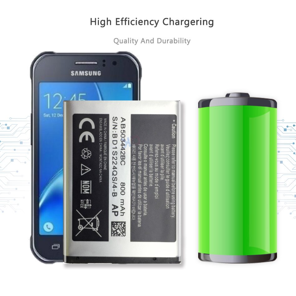 Mobile Phone Battery for Samsung SGH-B110 E570 E578 J700 J700i J700v J708 E578 J700 J708i J708 T509 Battery AB503442BC