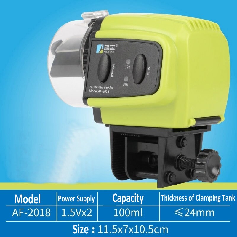 Smart Fish Feeder Aquarium Fish Tank Automatic Feeder LCD Electrical Timer Feeder Food Feeding Dispenser Tool: AF-2018