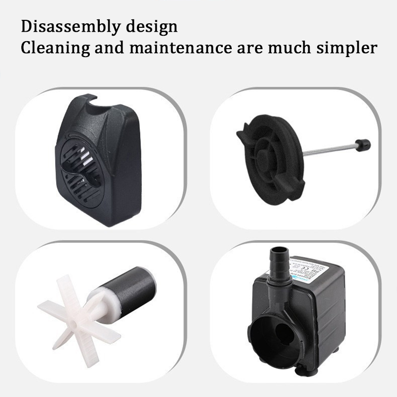 Bomba de água ultra silenciosa, mini ac220v, motor sem escova, submersível, adaptador de bomba de água para aquário, fonte de lago para jardim de tanque de peixes