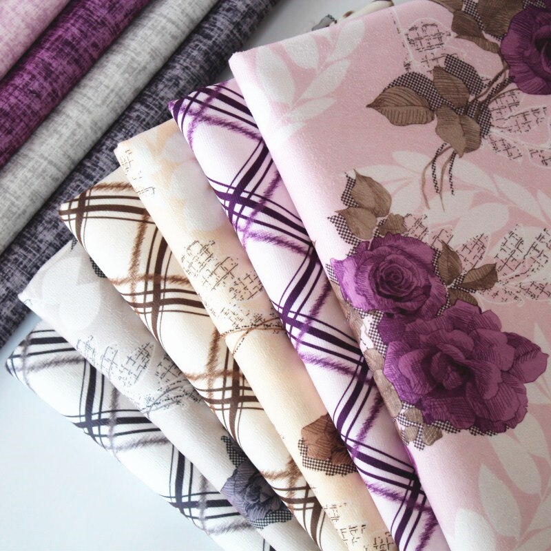 Wide 57" Short Pile Velour Printed Velvet Upholstery Sofa Fabric By the Yard Plaid Pastoral Cloth Diy Pillow Case Material