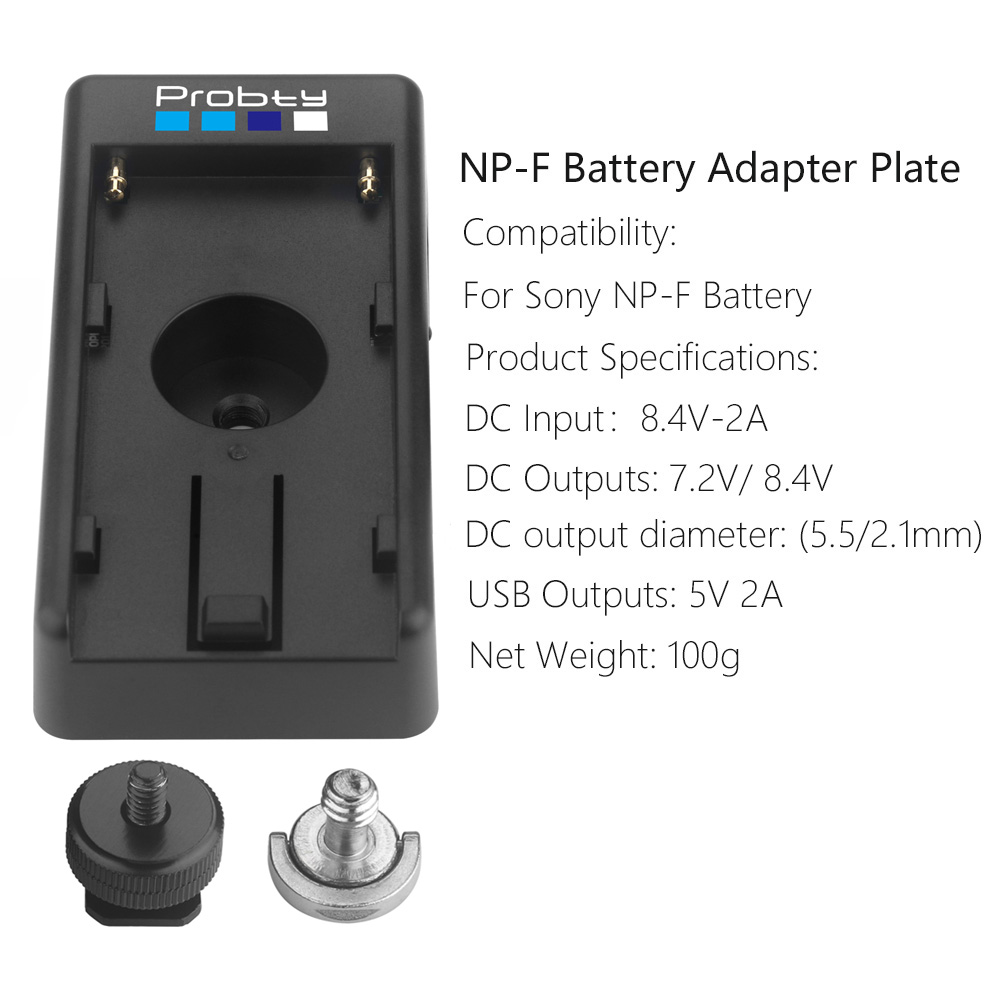 NP-FZ100 NPFZ100 Dummy Battery Fully Decoded With NP-F Adapter Plate Kit for Sony Alpha A6600 A7IV A7SIII A7C A1 FX3 A7R3 A7R IV: black