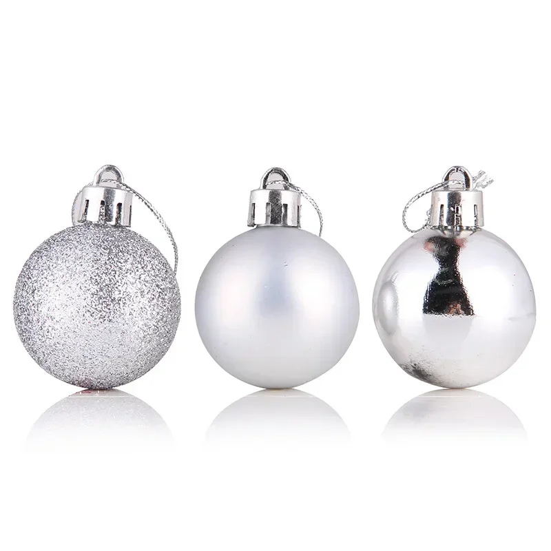 24pcs/Box Christmas Balls Christmas Tree Ornaments Christmas Decoration for Home Party Christmas Hanging Pendant Christmas Balls: plum / 6cm