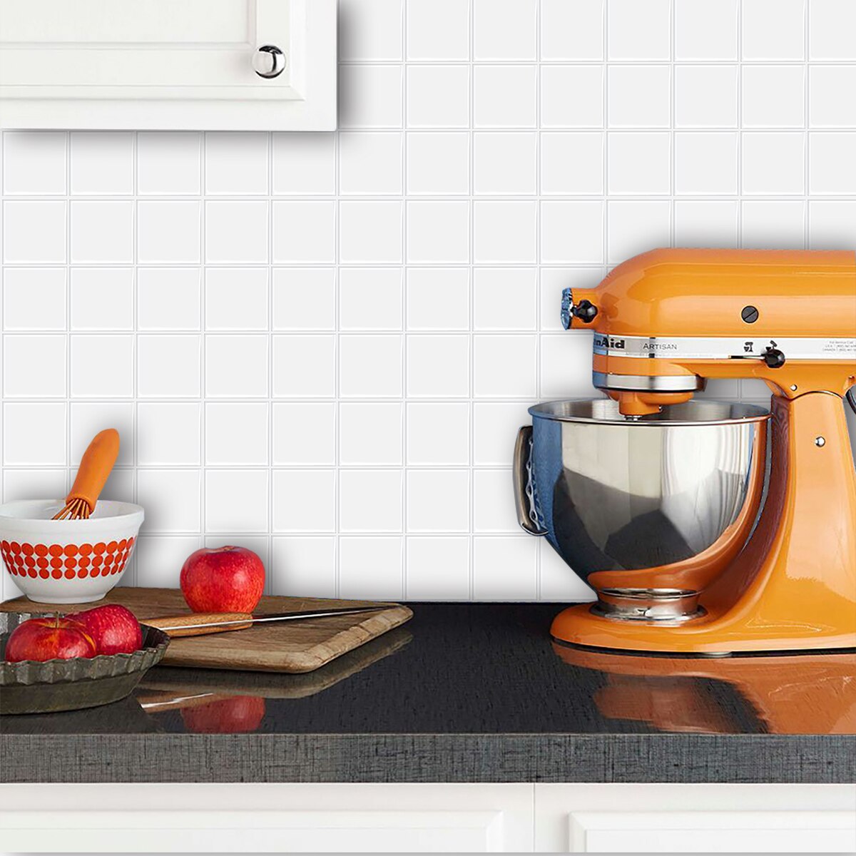 Rejilla grande de Color sólido, autoadhesiva, pegatina de pared impermeable, pelar y pegar, renovación de pared contra salpicaduras antiincrustantes para cocina
