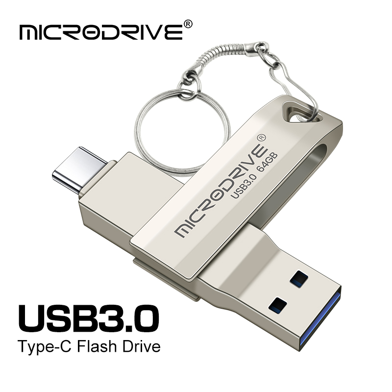 type-c Mini 2 IN 1 metal waterproof USB 3.0 flash drive for fast photo transfer Type-c 64GB 128GB 256GB Cle