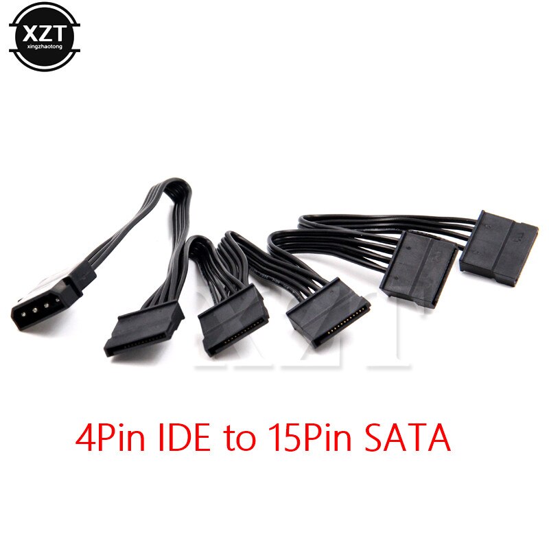 Nowy rozdzielacz zasilania dysku twardego SATA 15Pin M 1 do 5 SATA 15Pin F do samodzielnego montażu komputera PC 15-pinowy zasilacz 60CM: Pomarańczowy