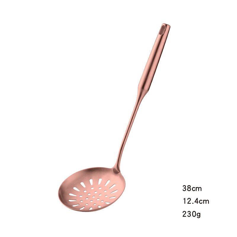 Rose Gold Stainless Steel Spatula Skimmer Ladle Turner Rice Soup Spoon Kitchen Accessories Cooking Tool Serving Utensil Set: D