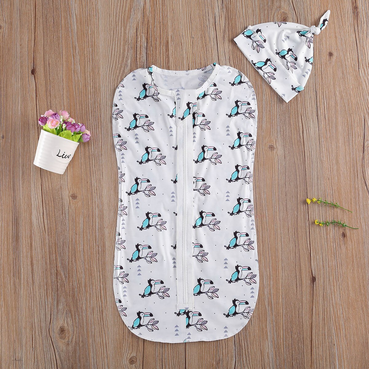 Herfst Baby Jongens Meisjes Slaapzakken + Hoeden 2 Stuks Cartoon Print Rits Deken 7 Kleuren