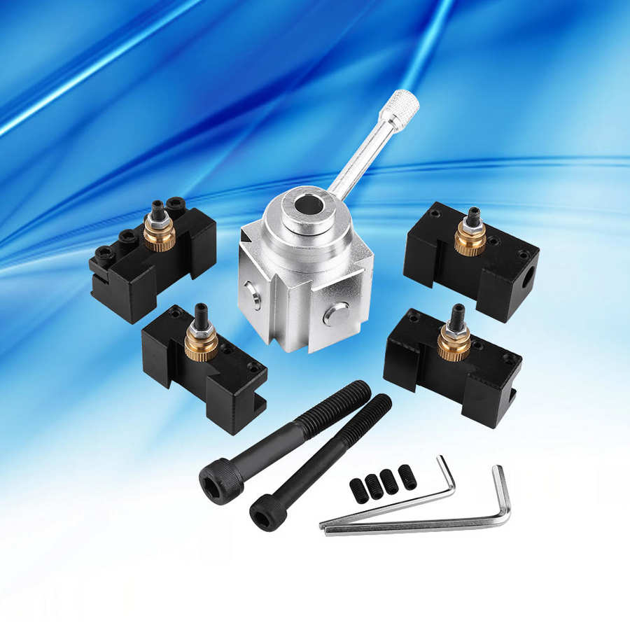 1 Set Tool Post Holder Aluminum Alloy Quick Change Tool Post Mini Lathe Tool Post and Holder Kit Lathe Accessary